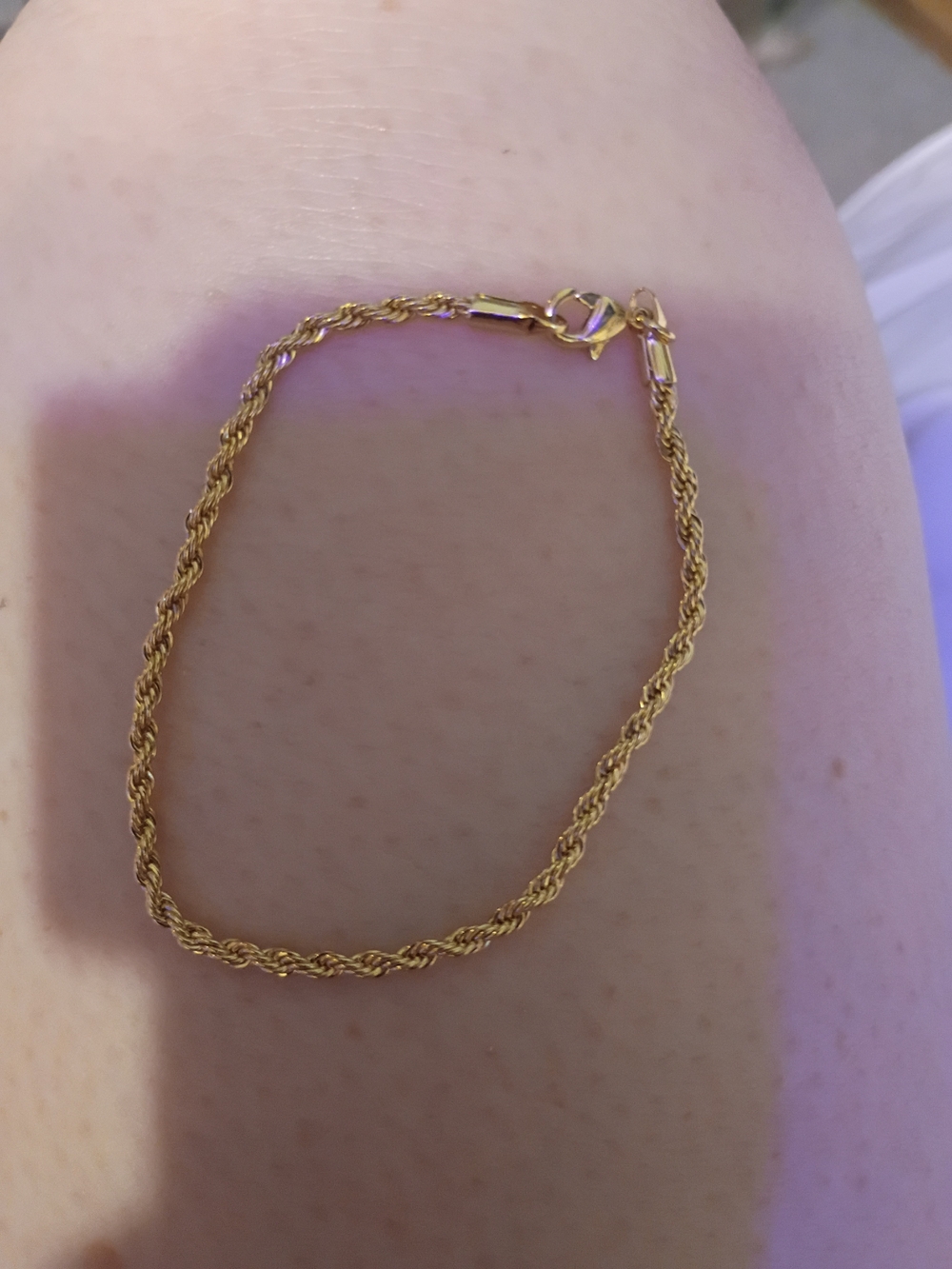 Gold Rope Chain Bracelet - Women's Jewelry
